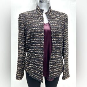 JONES NEW YORK ~ Collection Classic Metallic Knit Tweed Blaze